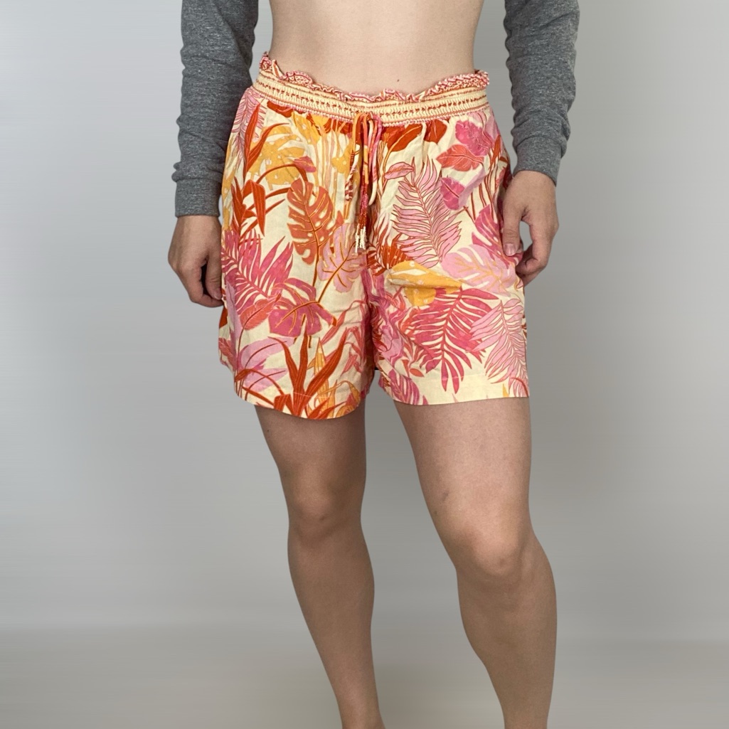 Haute Hippie India Short Drawstring Pink Multi Casual Beach Bohemain